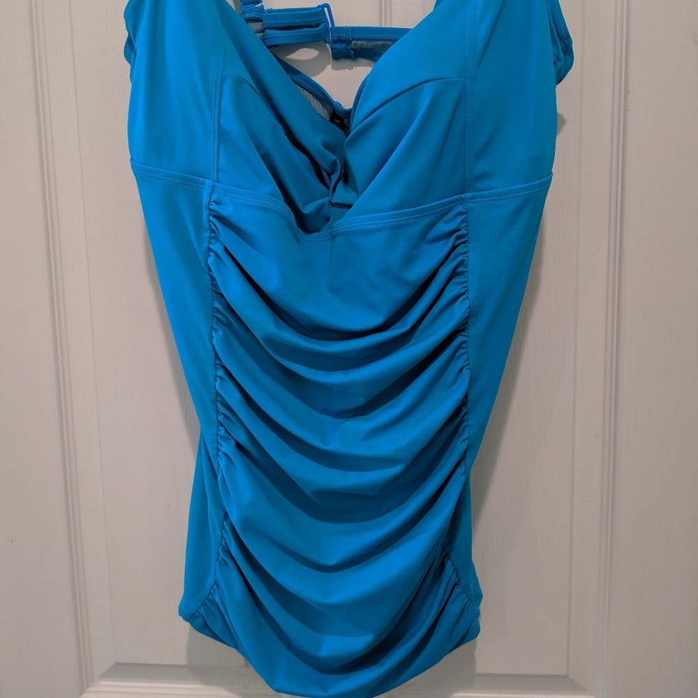 Torrid Size 3 Blue Rouched Bathing Suit Set